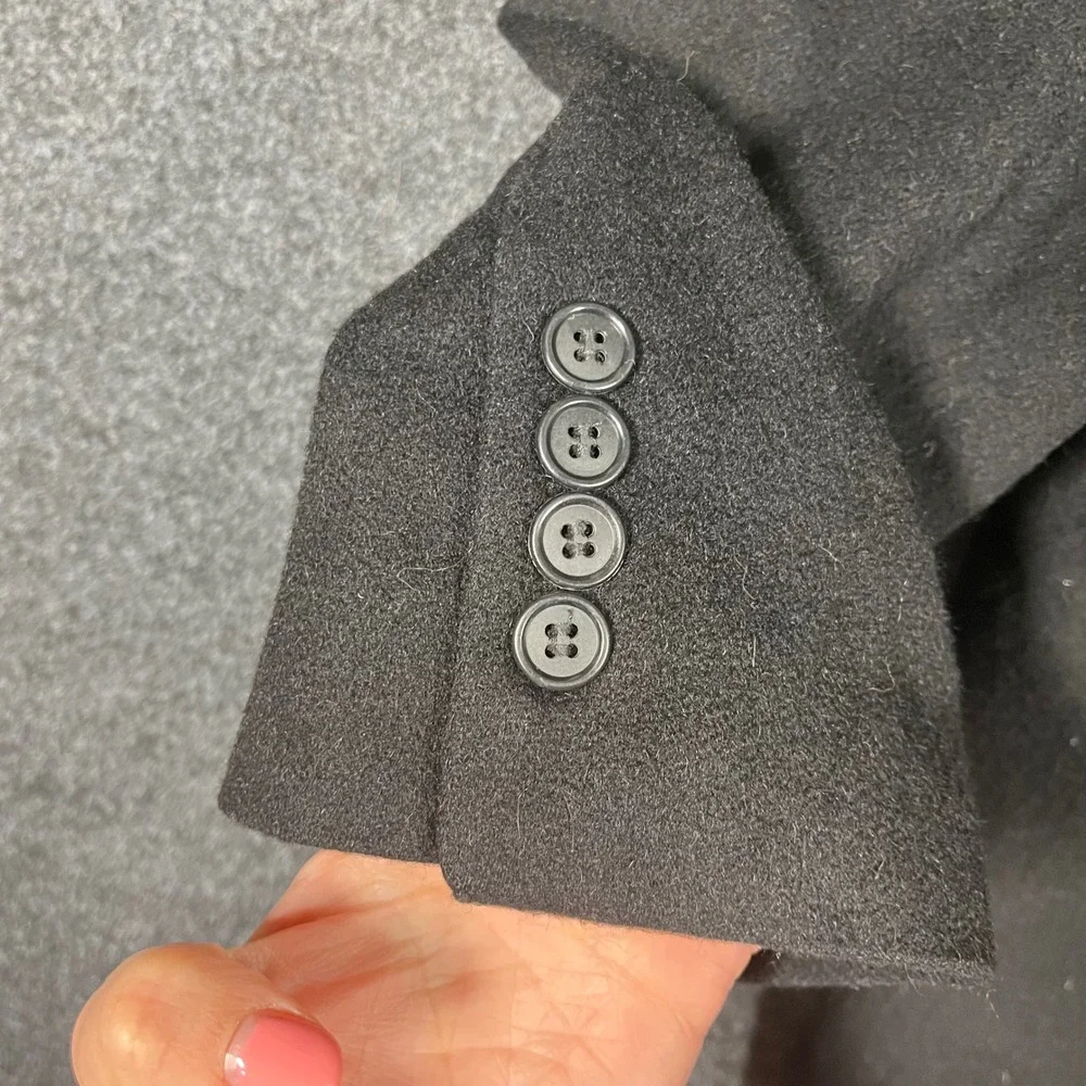 Andrew Fezza Mens 42R Blazer Sport Coat Black 100% Camel Hair Two Button Jacket